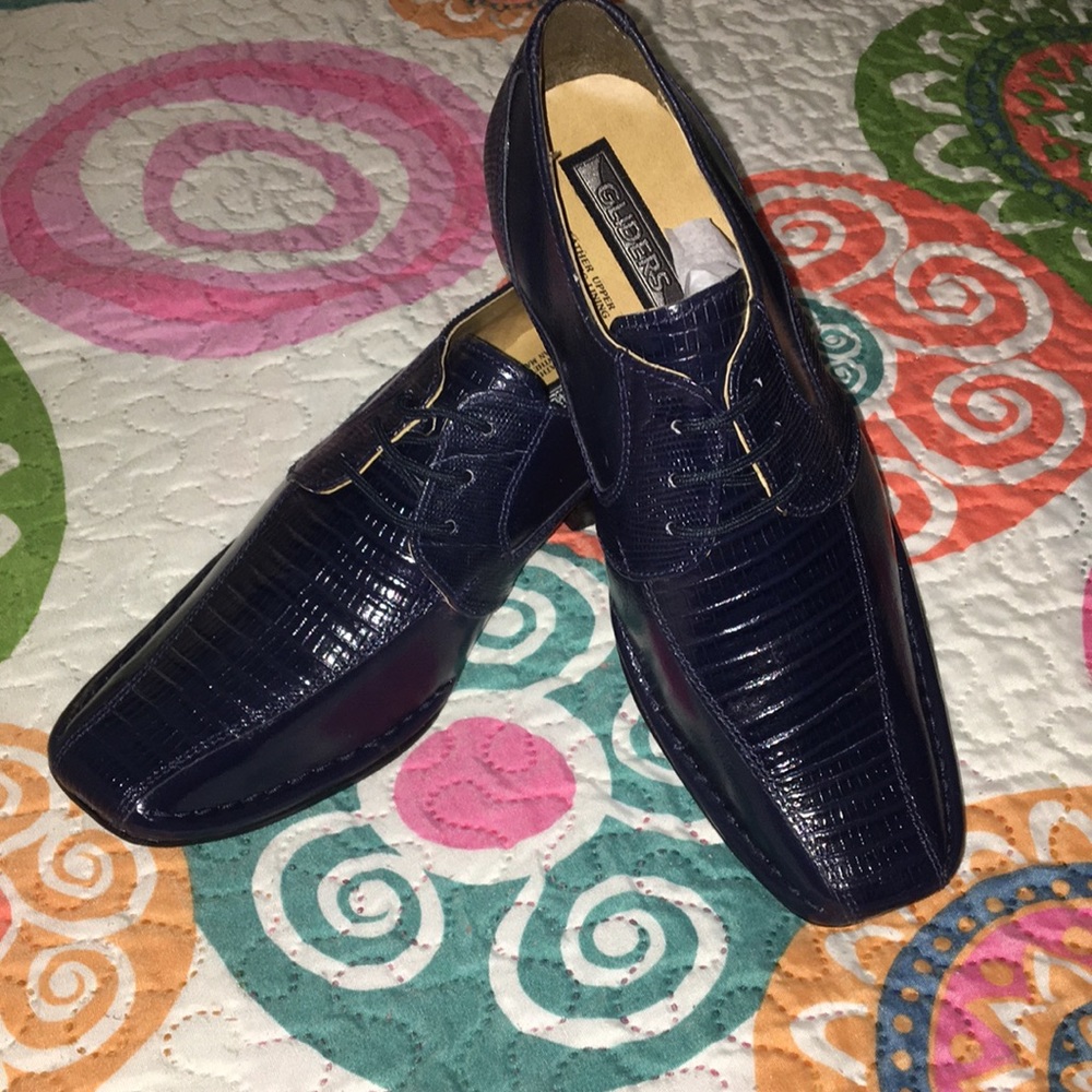 Navy Leather Shoes